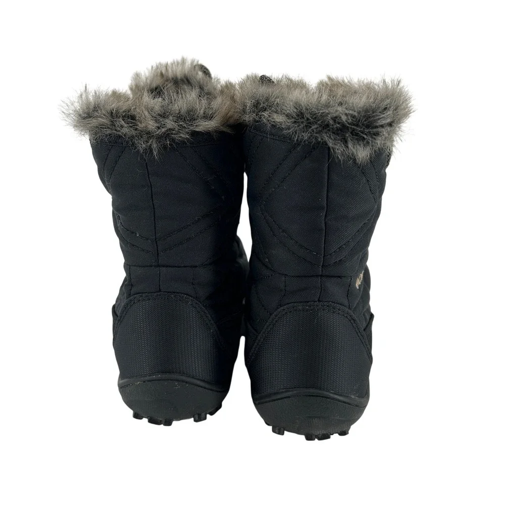 Columbia Minx Winter Boots Womens 7 Black Waterproof Faux Fur Quilted